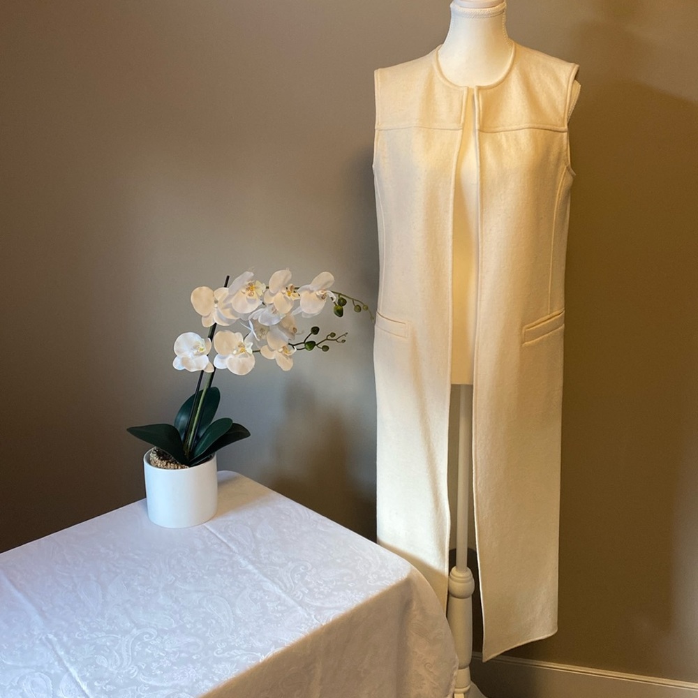 Judith & Charles 100% wool long jacket-vest